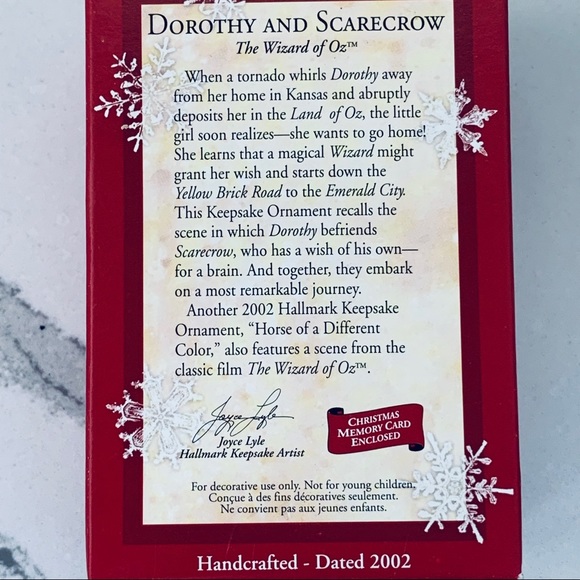 Hallmark Wizard Of Oz Dorothy & Scarecrow NWT - Picture 11 of 11